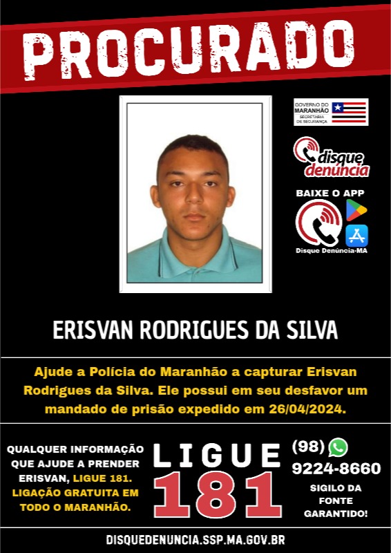 ERISVAN RODRIGUES DA SILVA - PROCURADO