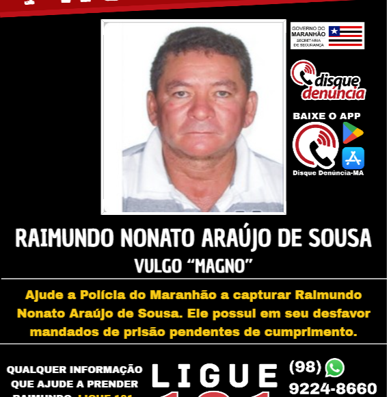 RAIMUNDO NONATO ARAÚJO DE SOUSA – PROCURADO