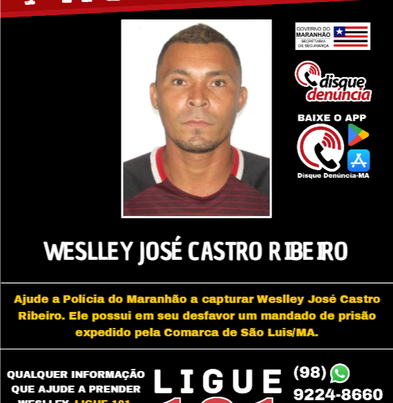 WESLLEY JOSÉ CASTRO RIBEIRO – PROCURADO