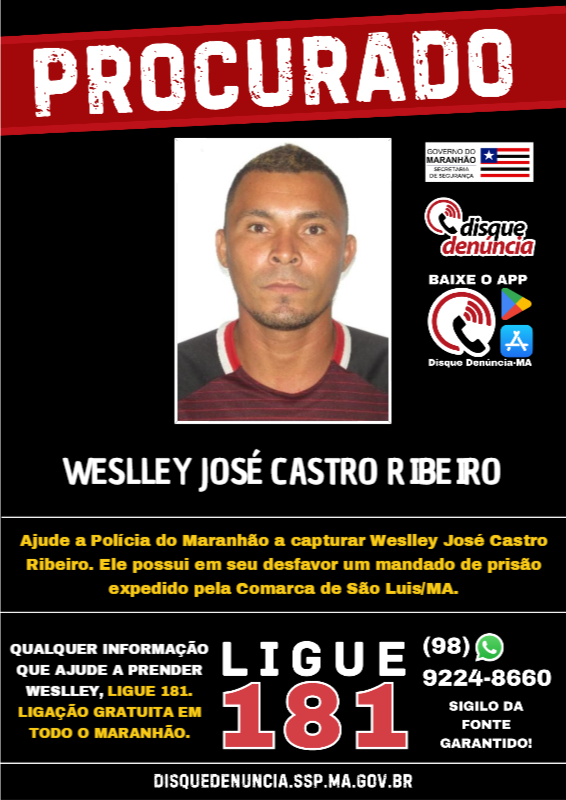 WESLLEY JOSÉ CASTRO RIBEIRO - PROCURADO