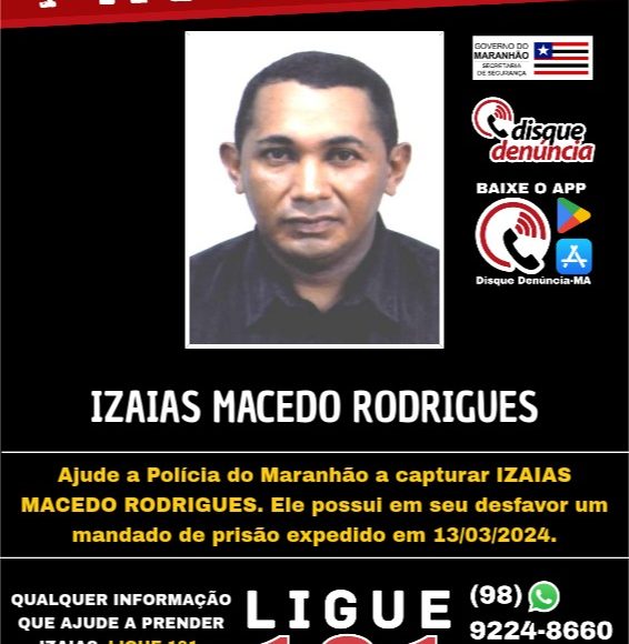 IZAIAS MACEDO RODRIGUES – PROCURADO